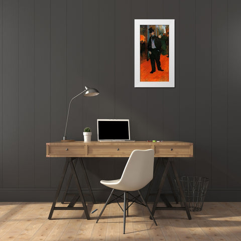 Portrait Of Gabriel Tapie De Celeyran White Modern Wood Framed Art Print by Toulouse-Lautrec, Henri