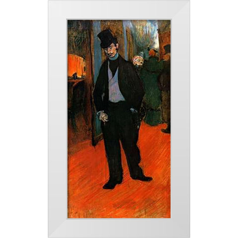 Portrait Of Gabriel Tapie De Celeyran White Modern Wood Framed Art Print by Toulouse-Lautrec, Henri