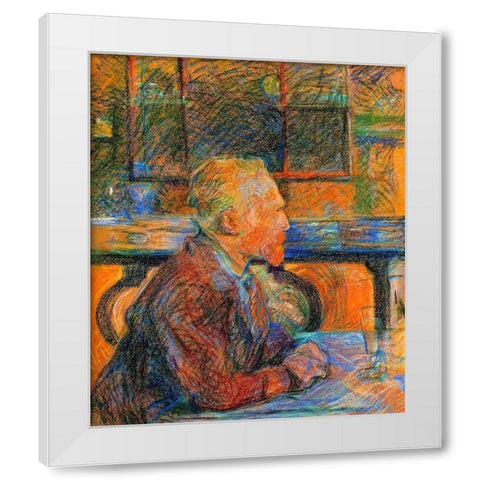 Portrait Of Vincent Van Gogh White Modern Wood Framed Art Print by Toulouse-Lautrec, Henri
