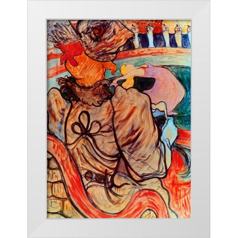 The Dancer And The Five Stuffed Shirts White Modern Wood Framed Art Print by Toulouse-Lautrec, Henri