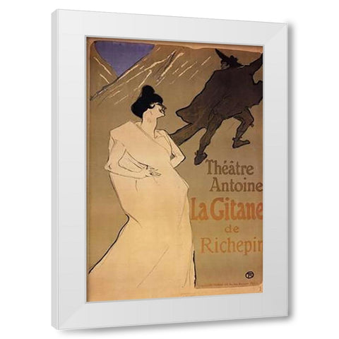 The Gypsy White Modern Wood Framed Art Print by Toulouse-Lautrec, Henri
