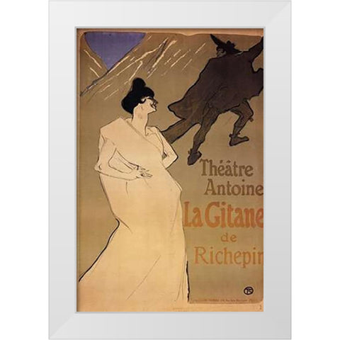 The Gypsy White Modern Wood Framed Art Print by Toulouse-Lautrec, Henri