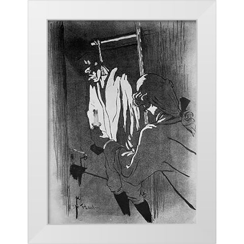The Hanged Man White Modern Wood Framed Art Print by Toulouse-Lautrec, Henri