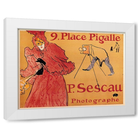 The Photographer Paul Sescau White Modern Wood Framed Art Print by Toulouse-Lautrec, Henri