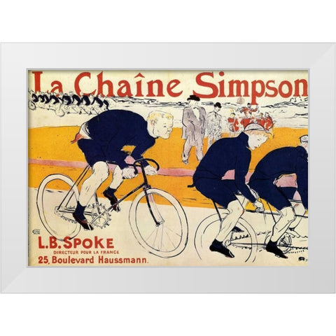 The Simpson Chain White Modern Wood Framed Art Print by Toulouse-Lautrec, Henri