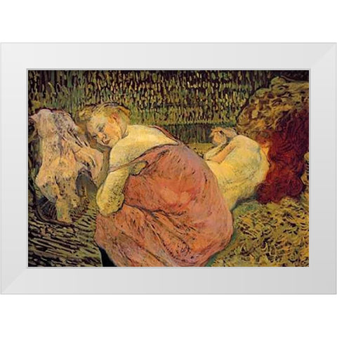 Women Resting White Modern Wood Framed Art Print by Toulouse-Lautrec, Henri