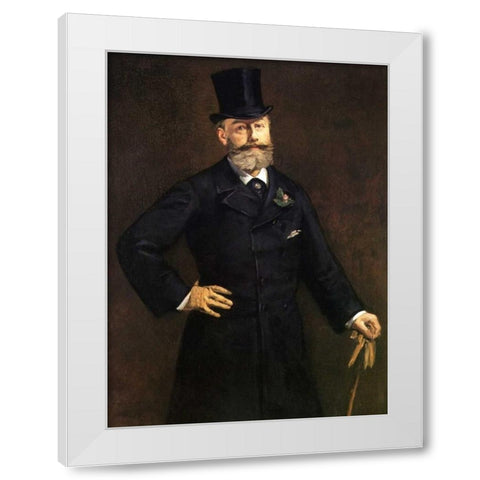 Portrait of M. Antonin Proust, 1880 White Modern Wood Framed Art Print by Manet, Edouard