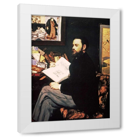 Emile Zola, 1868 White Modern Wood Framed Art Print by Manet, Edouard