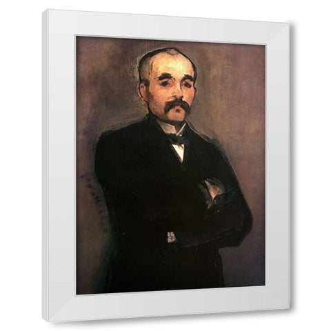 Georges Clemenceau White Modern Wood Framed Art Print by Manet, Edouard