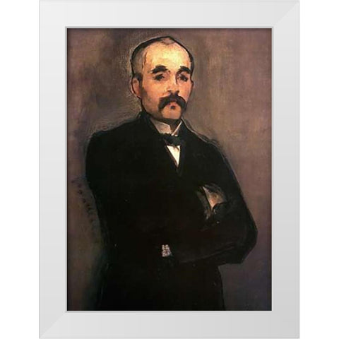 Georges Clemenceau White Modern Wood Framed Art Print by Manet, Edouard