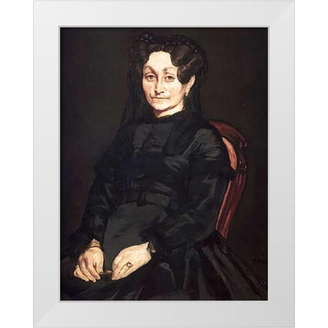 Mme Auguste White Modern Wood Framed Art Print by Manet, Edouard