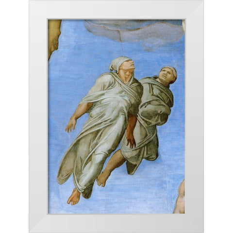 Detail From The Last Judgement 10 White Modern Wood Framed Art Print by Michelangelo