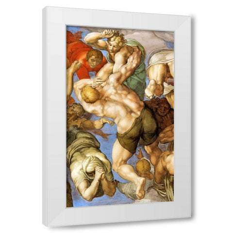 Detail From The Last Judgement 19 White Modern Wood Framed Art Print by Michelangelo