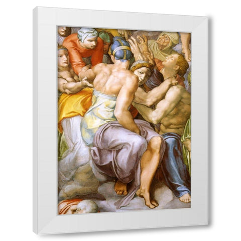 Detail From The Last Judgement 30 White Modern Wood Framed Art Print by Michelangelo