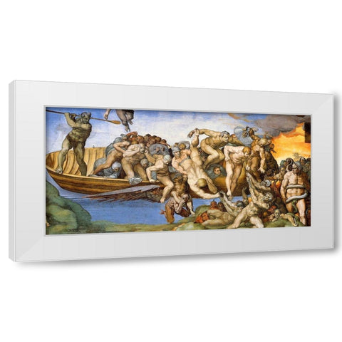 Detail From The Last Judgement 34 White Modern Wood Framed Art Print by Michelangelo