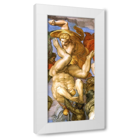 Detail From The Last Judgement 35 White Modern Wood Framed Art Print by Michelangelo