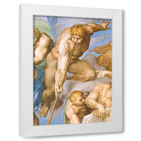 Detail From The Last Judgement (Resurrection Of The Dead) White Modern Wood Framed Art Print by Michelangelo