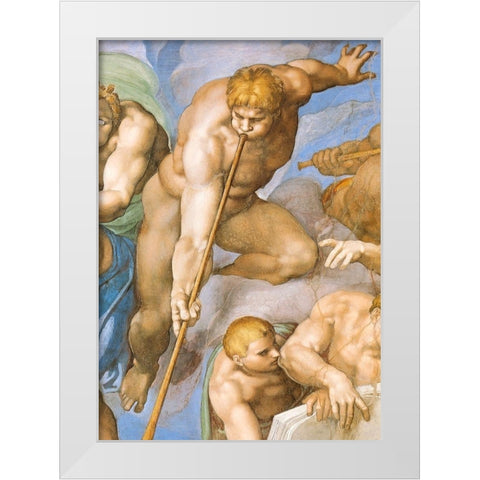 Detail From The Last Judgement (Resurrection Of The Dead) White Modern Wood Framed Art Print by Michelangelo