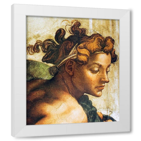 Head Of A Nude White Modern Wood Framed Art Print by Michelangelo