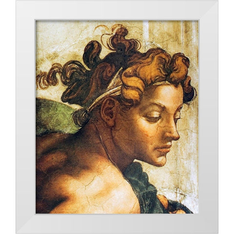 Head Of A Nude White Modern Wood Framed Art Print by Michelangelo