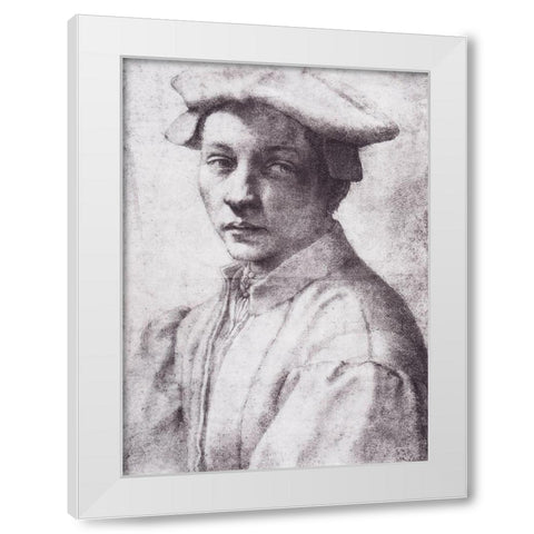 Portrait Of Andrea Quaratesi White Modern Wood Framed Art Print by Michelangelo