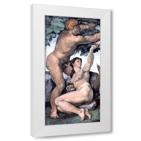 The Last Judgement (detail 36)-4 White Modern Wood Framed Art Print by Michelangelo