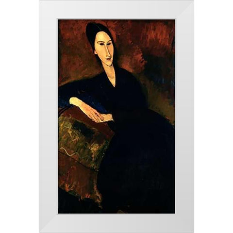 Anna Zborowska White Modern Wood Framed Art Print by Modigliani, Amedeo