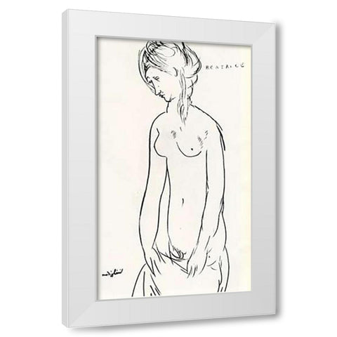 Beatrice Hastings Nude White Modern Wood Framed Art Print by Modigliani, Amedeo