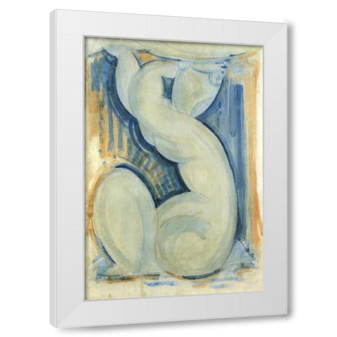 Caryatid 1 White Modern Wood Framed Art Print by Modigliani, Amedeo