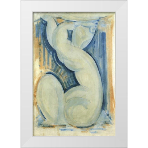 Caryatid 1 White Modern Wood Framed Art Print by Modigliani, Amedeo