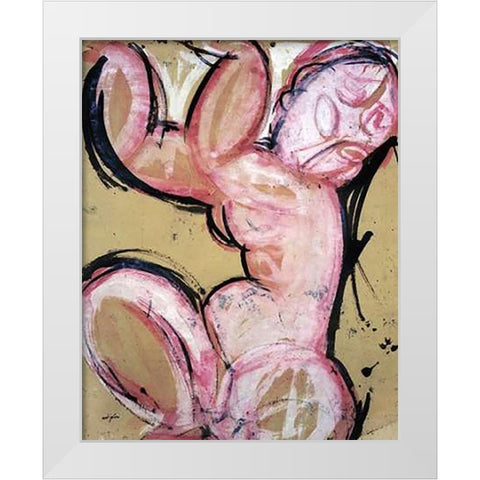 Caryatid 5 1 White Modern Wood Framed Art Print by Modigliani, Amedeo