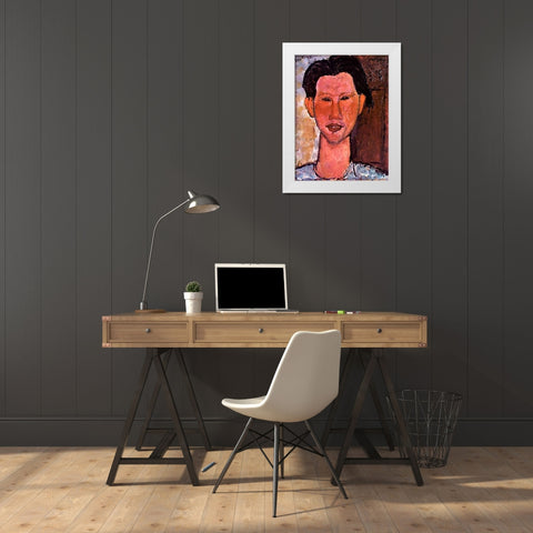 Chaim Soutine White Modern Wood Framed Art Print by Modigliani, Amedeo