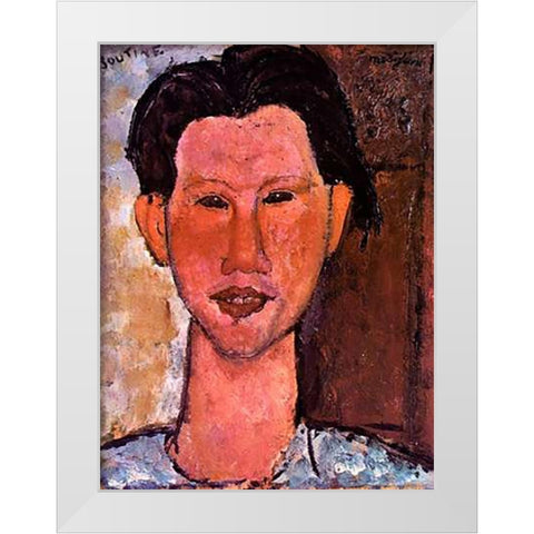 Chaim Soutine White Modern Wood Framed Art Print by Modigliani, Amedeo