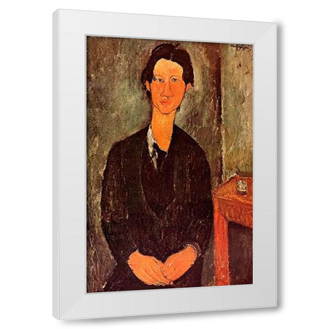 Chaim Soutine 0 White Modern Wood Framed Art Print by Modigliani, Amedeo