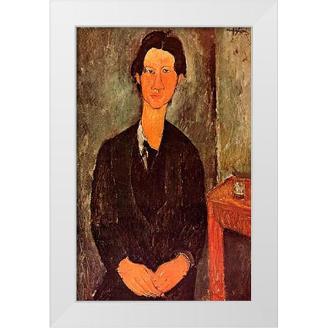 Chaim Soutine 0 White Modern Wood Framed Art Print by Modigliani, Amedeo