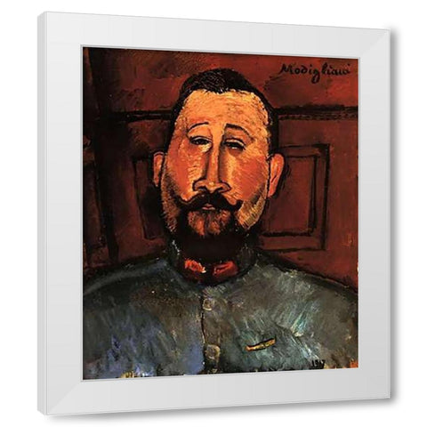 Doctor Devaraigne White Modern Wood Framed Art Print by Modigliani, Amedeo