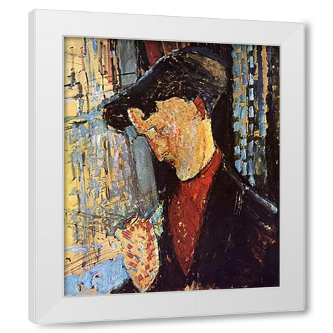 Frank Haviland White Modern Wood Framed Art Print by Modigliani, Amedeo