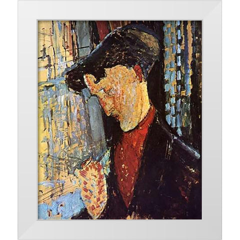 Frank Haviland White Modern Wood Framed Art Print by Modigliani, Amedeo