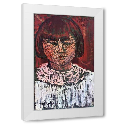 Georges White Modern Wood Framed Art Print by Modigliani, Amedeo