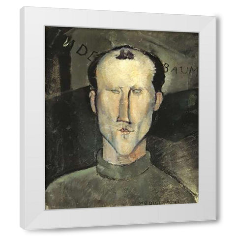 Leon Indebaum White Modern Wood Framed Art Print by Modigliani, Amedeo