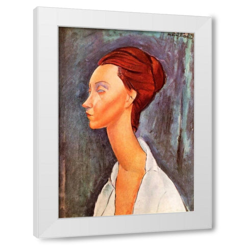 Lunia Czechowska 0 White Modern Wood Framed Art Print by Modigliani, Amedeo