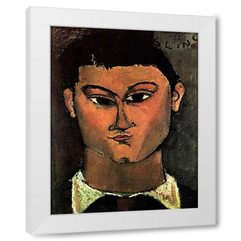 Moses Kisling White Modern Wood Framed Art Print by Modigliani, Amedeo
