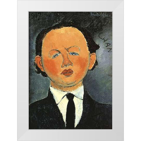 Oscar Miestchaninoff White Modern Wood Framed Art Print by Modigliani, Amedeo