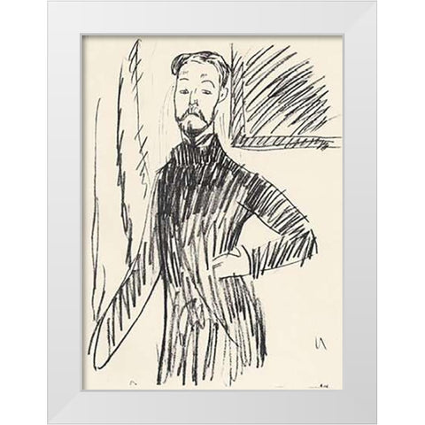Paul Alexandre White Modern Wood Framed Art Print by Modigliani, Amedeo