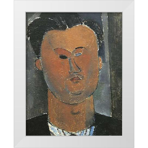 Pierre Reverdy White Modern Wood Framed Art Print by Modigliani, Amedeo