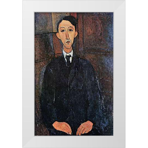 The Painter White Modern Wood Framed Art Print by Modigliani, Amedeo