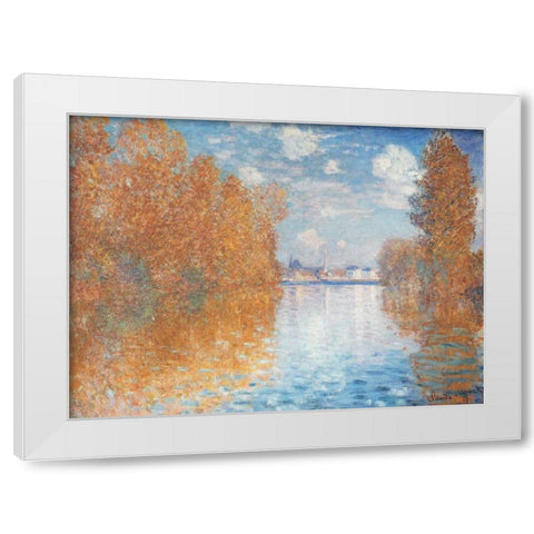 Autumn Effect at Argenteuil, 1873 White Modern Wood Framed Art Print by Monet, Claude