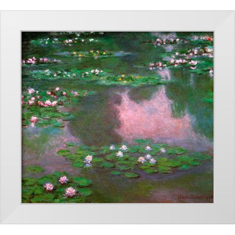 Nympheas 1905 White Modern Wood Framed Art Print by Monet, Claude