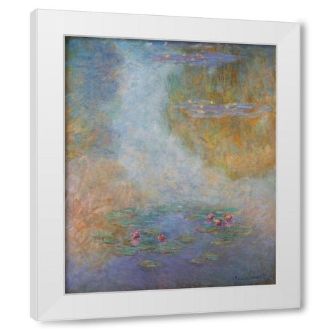 Nympheas 1908 White Modern Wood Framed Art Print by Monet, Claude