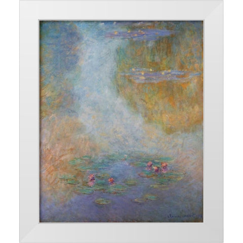 Nympheas 1908 White Modern Wood Framed Art Print by Monet, Claude